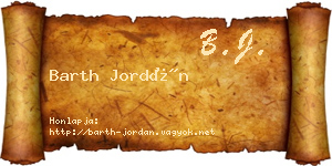 Barth Jordán névjegykártya